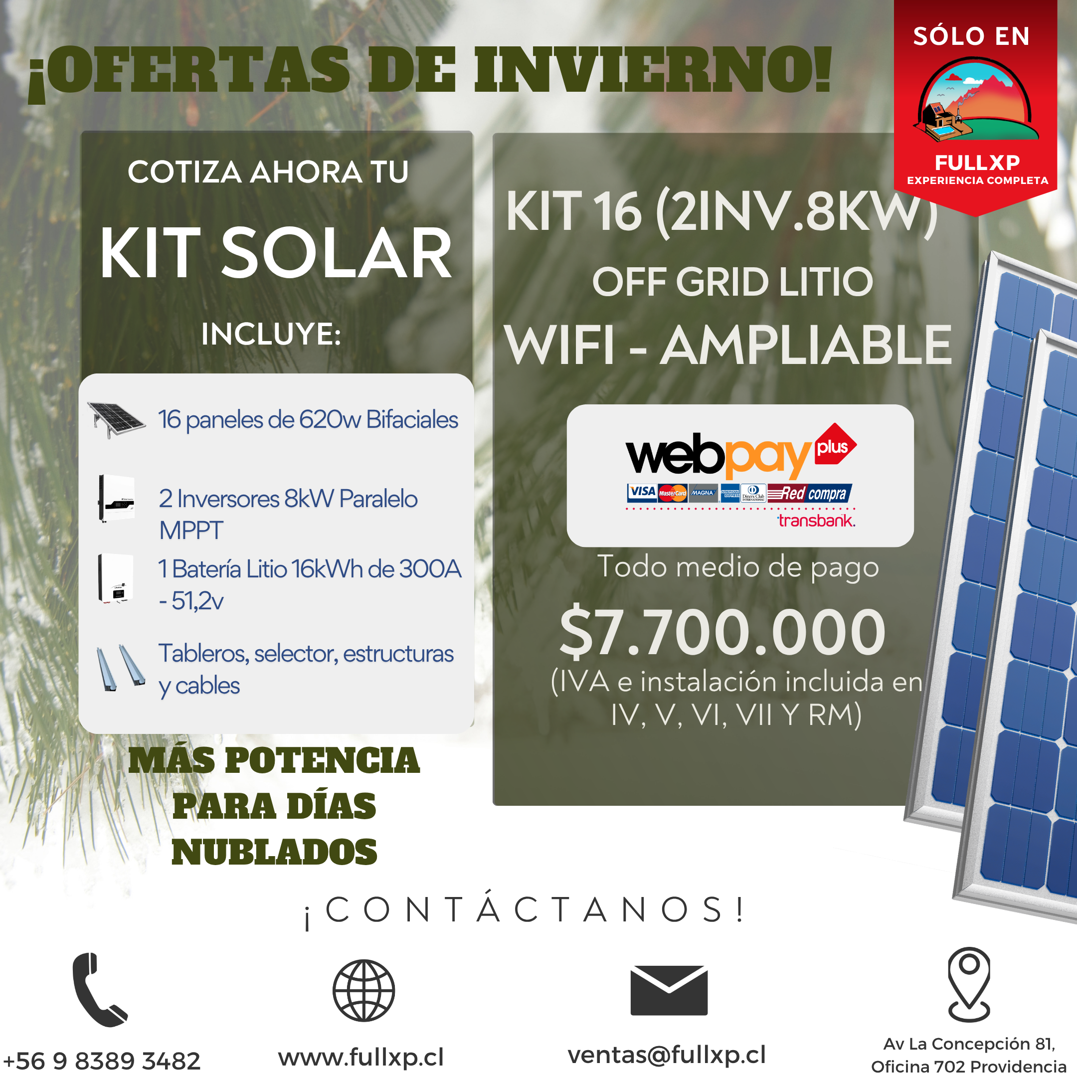 Kit Solar FULLXP 16.000w - Promoción